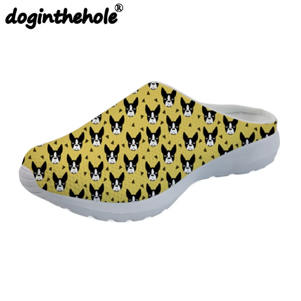 

doginthehole Sport Sandals Beach Shoes Women Boston Terrier Pattern Water Sandals Outdoor Sea Shoes Slippers Sport Lightweight