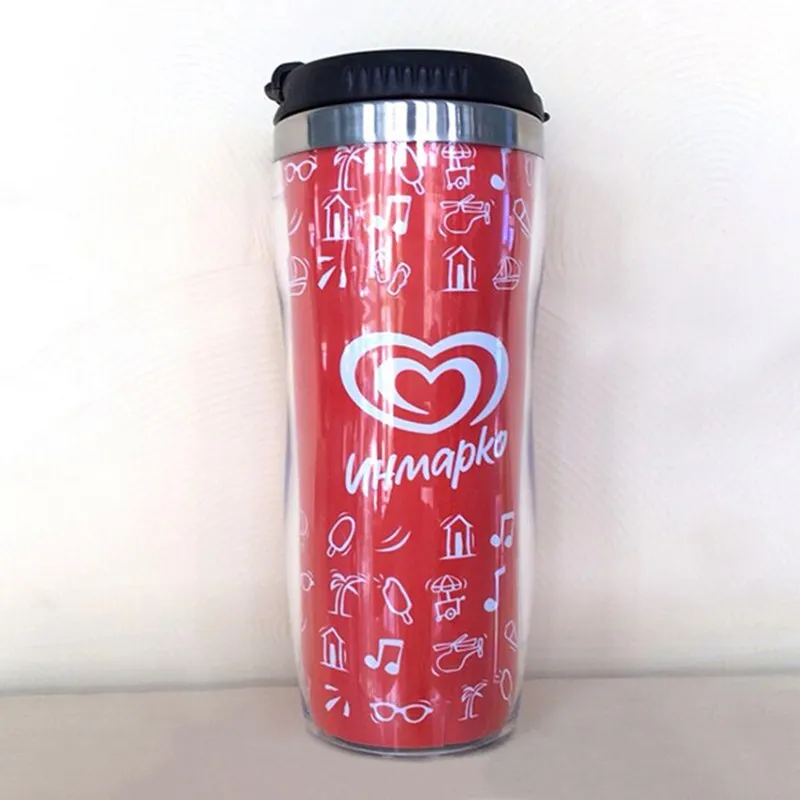 stainless steel coffee mug with advertising paper insert,clear thermal