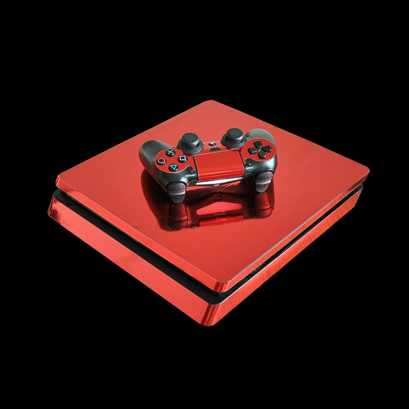 Хром красная большая наклейка Стикеры для sony Playstation 4 Slim консоли кожи &amp 2