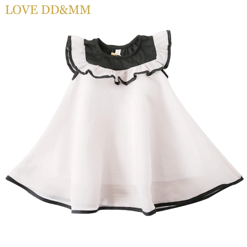 

LOVE DD&MM Girls Dresses 2019 Summer New Children's Wear Girls Cute Sweet Color Matching Ruffled A-Line Vest Dress