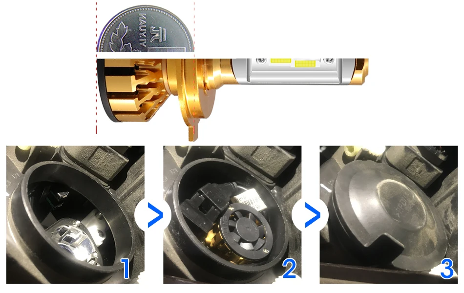 Hlxg желтовато-4300 K Супер Мини Размер 12V H1 Led H7 H4 Автомобильные фары комплект H3 9005 HB3 9006 HB4 H8 H11 Авто противотуманных фар с возможностью креативного освещения