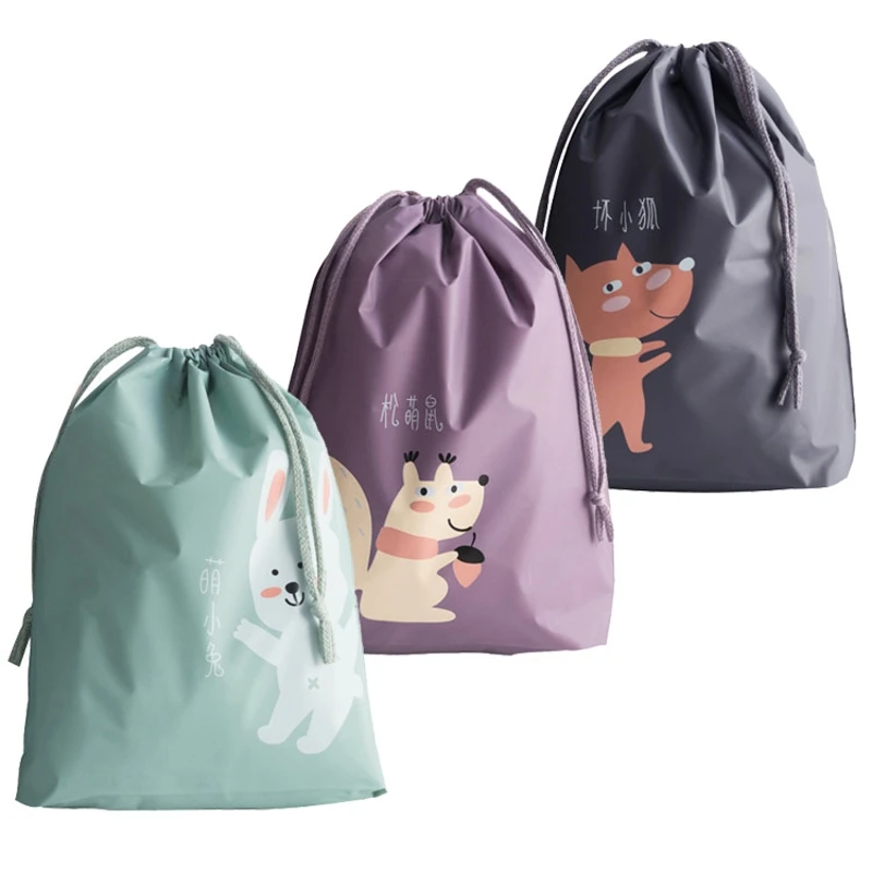 

THINKTHENDO Waterproof Shoe Clothes Bag Travel Wash Pouch Drawstring Bags Pouch