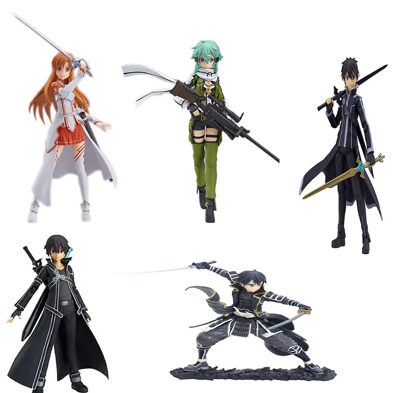 Anime Sword Art Online Figure Kirito Kirigaya Kazuto Yuuki Asuna Asada Shino PVC Action Figurines Toys Model Dolls Box Gift Anime Sword Art Online Figure Kirito Kirigaya Kazuto Yuuki Asuna Asada Shino PVC Action Figurines Toys Model Dolls Box Gift