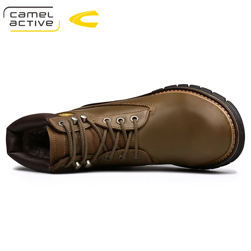 Camel Active; Новинка; Мужская походная обувь из натуральной кожи; походные ботинки с высоким берцем для альпинизма и рыбалки; зимняя Уличная обувь