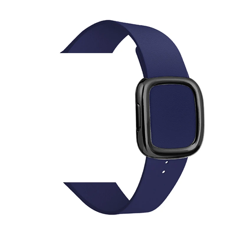 Чехол из натуральной кожи современный стиль ремешок для наручных часов Apple watch, версии 44/40 мм спортивный браслет на запястье, аксессуары для наручных часов iWatch, 4/3/2/1/42 38 м - Цвет ремешка: Dark blue 2