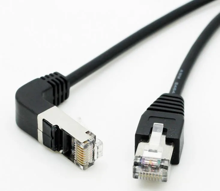 90 Degree Angle RJ45 CAT5e Male to Male M/M Extension LAN Network