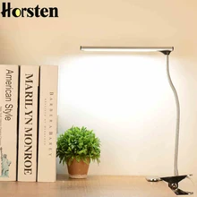 Современный светодиодный светильник Horsten с защитой для глаз, настольная лампа, 5 В, зарядка через usb, гибкий светодиодный светильник с зажимом, для офиса, кабинета, прикроватная лампа для чтения