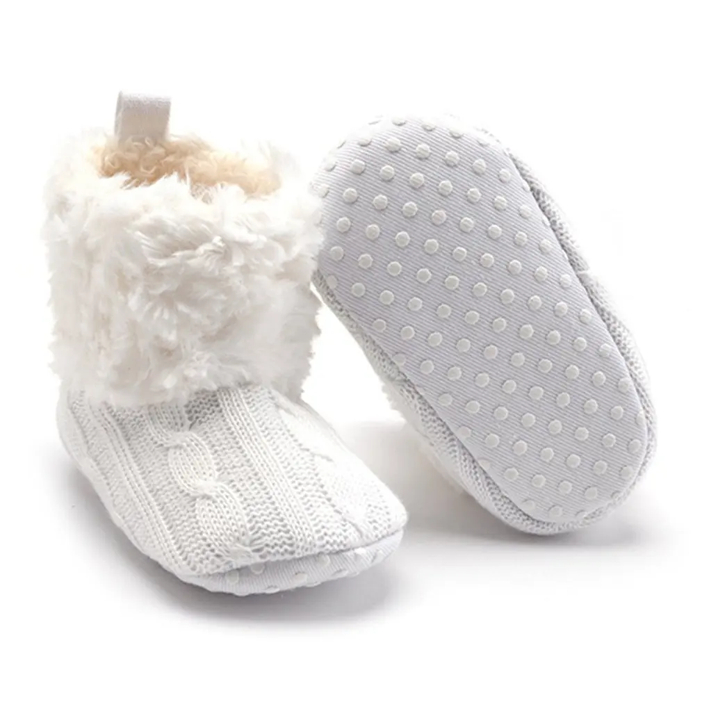 Флисовая Меховая детская обувь шерстяные Маленькие Детские младенческие сапоги для снега теплые зимние милые мальчики девочки на мягкой подошве для младенцев - Цвет: 1