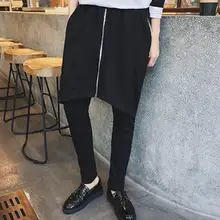 Европейские и американские осенние и зимние повседневные мужские брюки на молнии с низким шаговым швом; Цвет Черный; большие размеры; 27-40