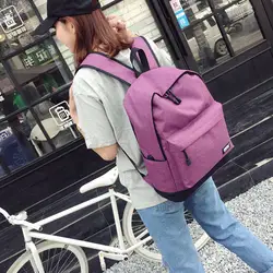 Женская Подростковая девочка мальчик школьные сумки на молнии модная однотонная сумка на плечо холщовая школьная сумка Jan29