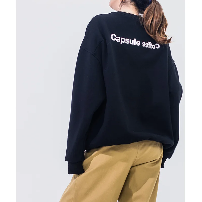Wear Sanitary Clothes Spring 2019 Alphabetic Printed Pullover Sanitary Clothes Women's Round-collar Habitat Sweatshirt Women