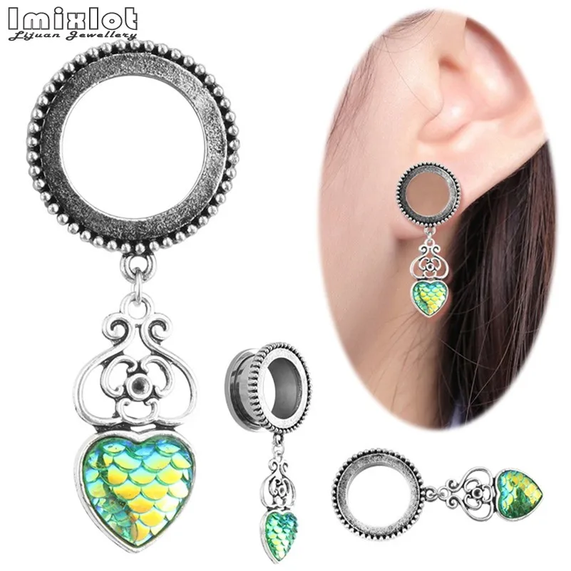 Buy 2pcs Steel Helix Dangle Ear Plugs and Tunnels