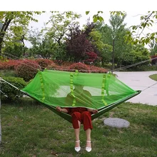 2 человек портативный гамак из парашютной ткани кемпинг выживания сад Охота отдыха Hamac путешествия двойной человек хамак с сетки от комаров