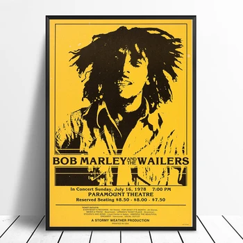 

Bob Marley And The Wailers Paramount Theatre Concert Poster (1978) Fine Reggae Music Home Decor Wall Decor Wall Art Canvas Print