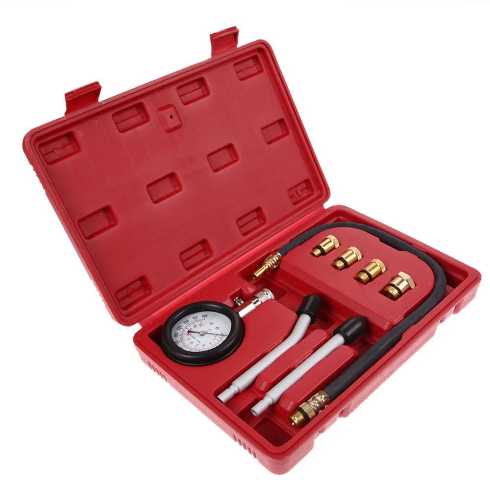 Rapid Type Pressure Gauge Tester Kit Motor Auto Petrol Gas Engine