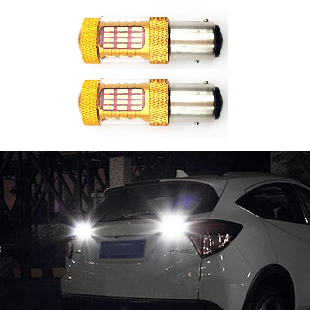 

Welback 1157 2057 2357 7528 BAY15D 60 SMD 4014 LED Light bulbs 6000K White with Projector replacement for Back Up Reverse Lights