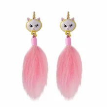 Amybaby ручная работа женское глянцевое покрытие розовый камень персидские серьги-гвоздики в виде кошки ювелирные изделия для вечерние