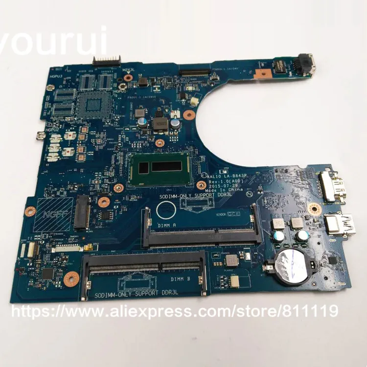 Yourui RC3PN 0RC3PN CN-0RC3PN для Dell Inspiron 17 5558 5758 материнская плата AAL10 LA-B843P SR23W i7-5500U DDR3L тестирование