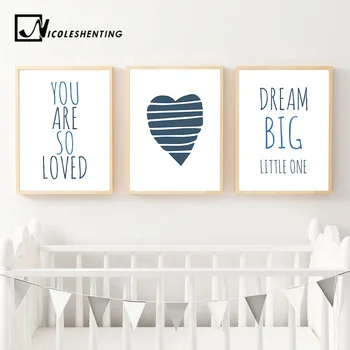 

Nursery Quote Wall Art Canvas Posters Cartoon Minimalist Prints Nordic Style Painting Picture Children Baby Bedroom Decoration