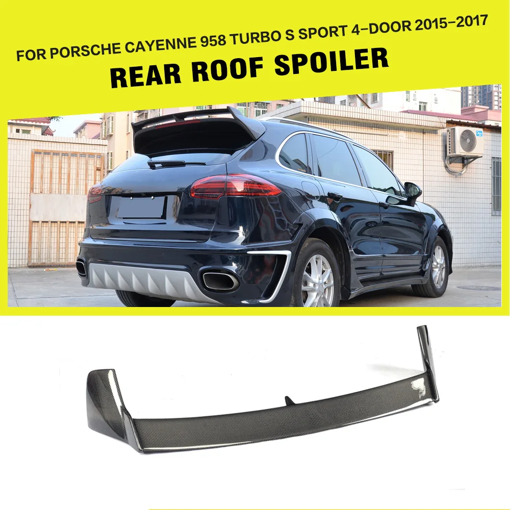 Черный Задний спойлер из углеродного волокна/FRP на крышу для Porsche Cayenne Utility 4