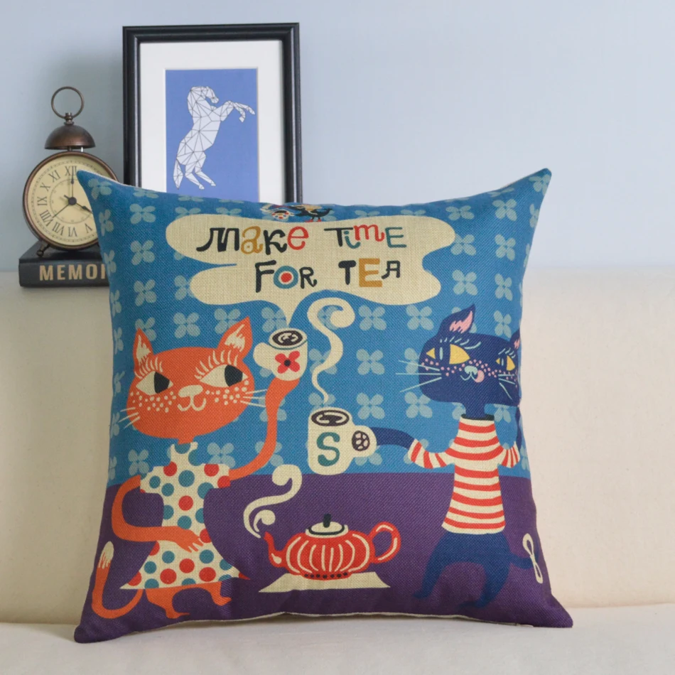 

9 Kinds of Diffent Cartoon Series Style Linen Pillow Cushion Home Decorative Pillow Sofa Pillow Car Cushion Cover