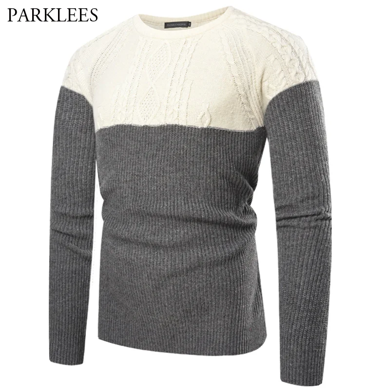 US $18.86 49% OFF|Knitted Mens Twist Sweater Casual Slim Fit Patchwork Pullover Sweaters Men Contrast Color O Neck Pull Homme Hiver Sueter Hombre in US $18.86 49% OFF|Knitted Mens Twist Sweater Casual Slim Fit Patchwork Pullover Sweaters Men Contrast Color O Neck Pull Homme Hiver Sueter Hombre in