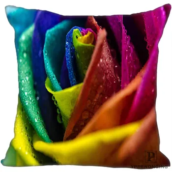 

Custom Rainbow Roses Square Pillowcase Custom Zippered Pillow Cover Case 35X35,40x40,45x45cm(One Side)180522-02-06