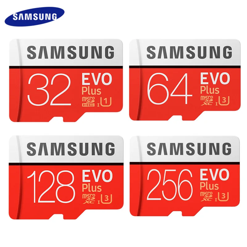 SAMSUNG EVO PLUS карты памяти 256 ГБ Высокое Скорость 100 МБ/с. Micro SD класса 10 U3 TF карты UHS-I 128G 64 GB 32 GB Micro SD Card