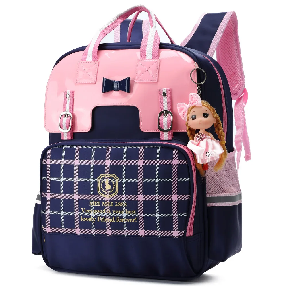 

British Style Girls Backpacks for School Princess Bowknot Kid Kindergarten Backpack Toddler Bookbags Laptop Travel Back Pack