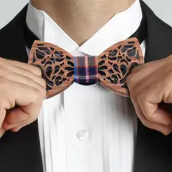Натуральный цветочный деревянный полый галстук-бабочка ручной работы винтажная деревянная бабочка для мужчин бабочки Свадебный костюм