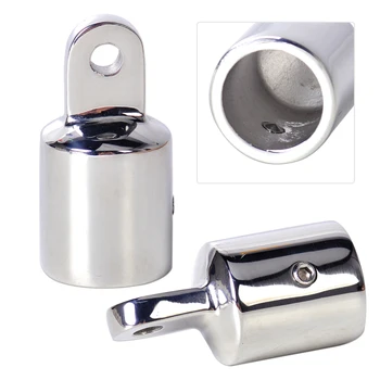 

beler New 2 PCS Silver Polished Eye End Cap Bimini Top Fitting High Quality Stainless Steel Hardware Marine Boat Yacht