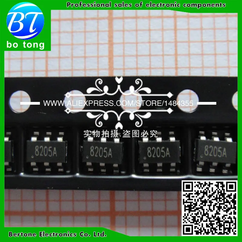 Free shipping IC Chip 8205S 8205A lithium battery protection IC SOT23 6