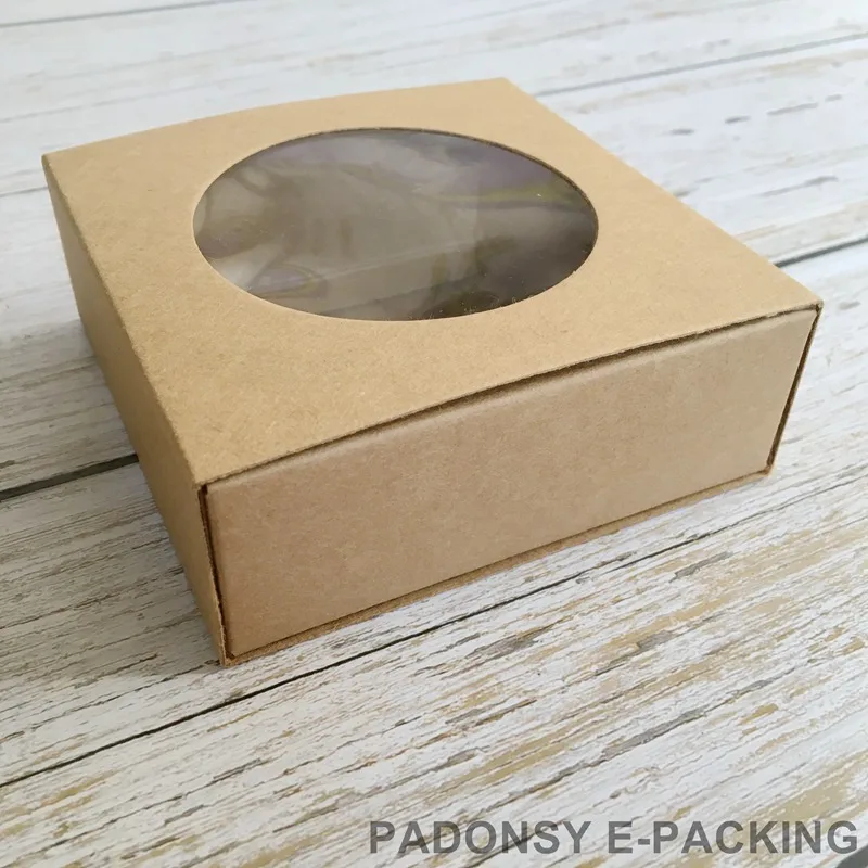 20 шт крафт-бумажная коробка прозрачное окно скользящая открытая коробка для упаковки ювелирных изделий коробки для мыла Свадебная коробка для конфет упаковка