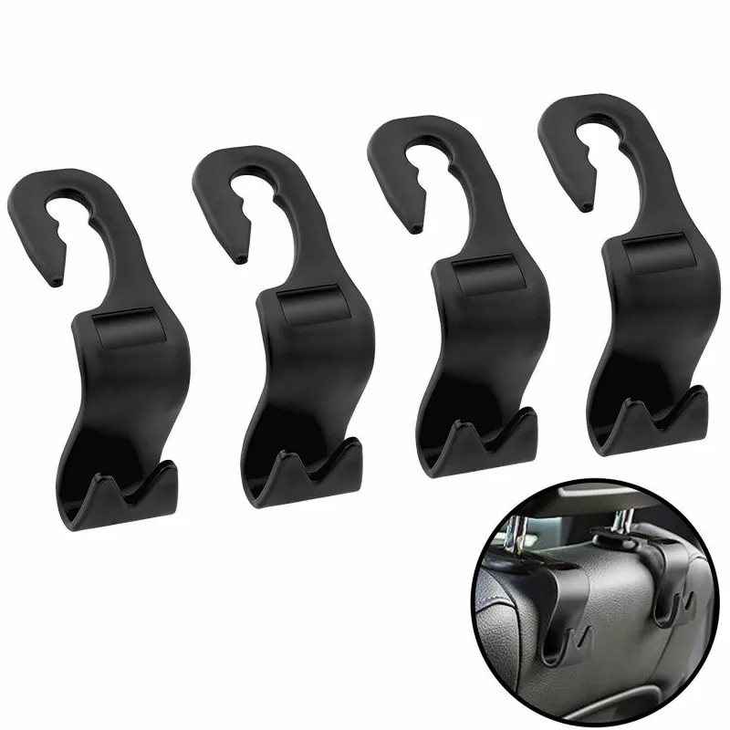 NEW Car hook 4pcs Pack Car Seat Headrest Hooks Strong And Durable Car Backseat Hanger PP Strong