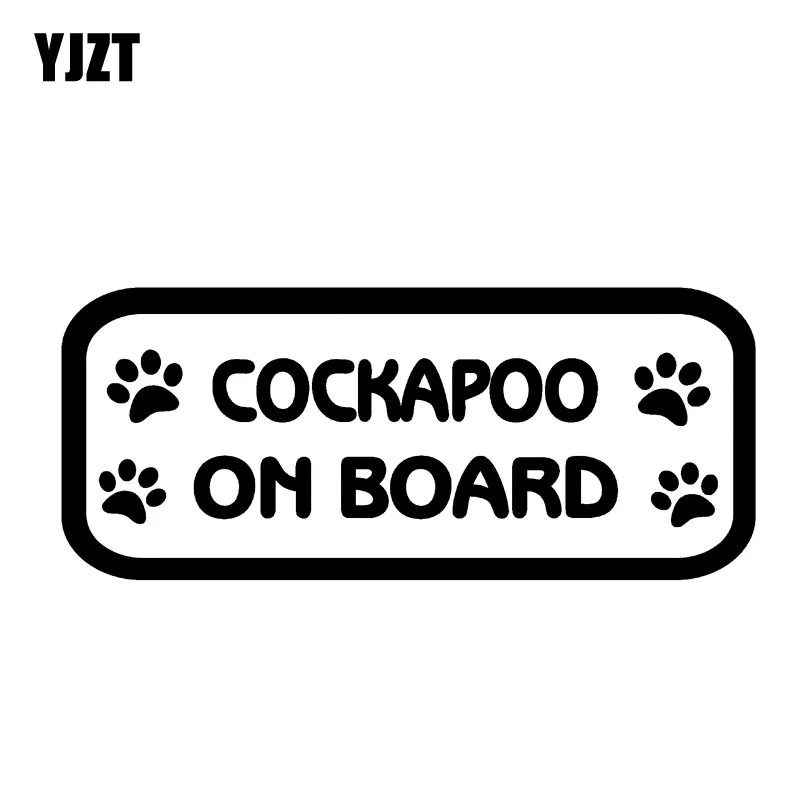 YJZT 15 см * 6 4 COCKAPOO на доске наклейка виниловая Автомобильная черный/серебристый