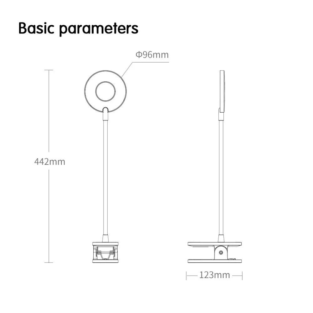 Xiaomi Yeelight светодиодный настольный светильник с зажимом, ночник, светильник, USB Перезаряжаемый, 360 градусов, Регулируемая лампа для чтения, для спальни
