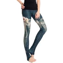 2017 Multicolor Stripe Printing Women’s Leggings Sexy Black Push Up Slim Pants Force Exercise Elastic Dry Quick Fitness Leggings