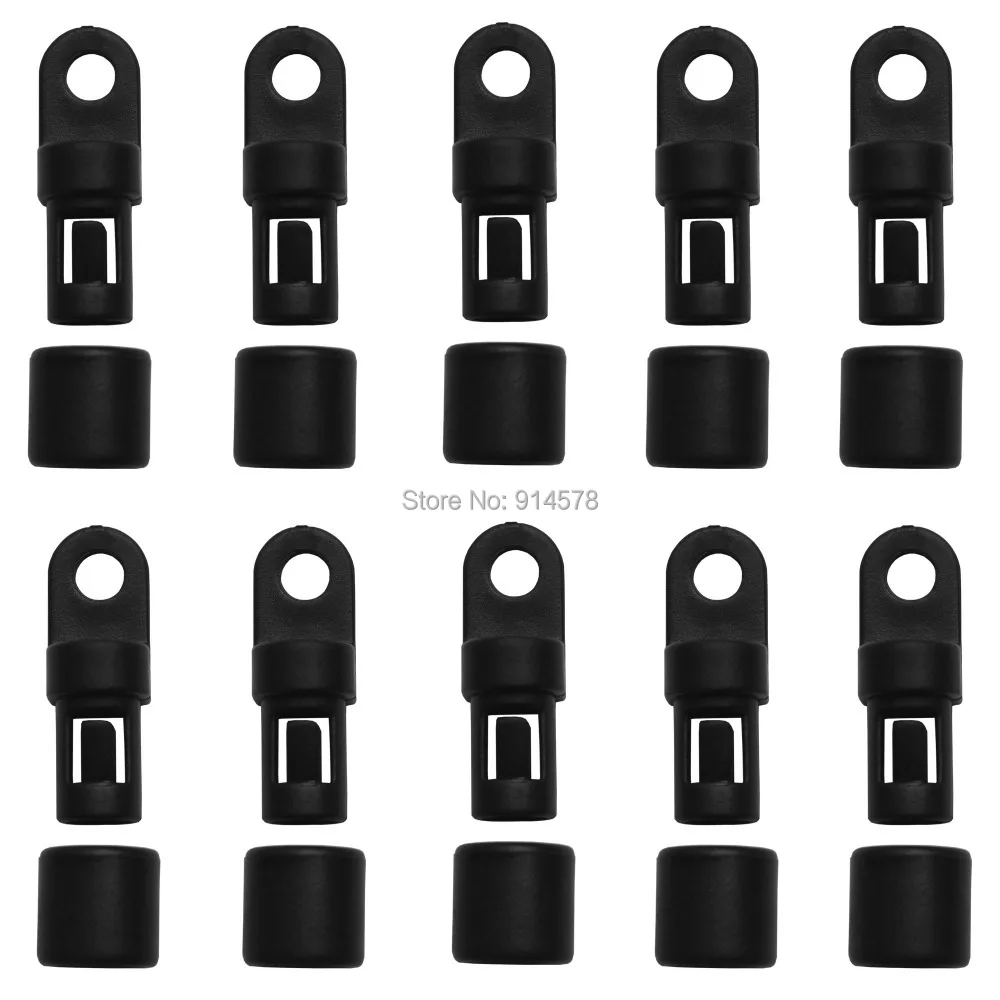 

10 Terminal End and Sleeve shock cord hook for 1/4 inch bungee to use on Kayaks, Canoes or Boats