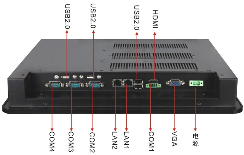  10.4 inch Industrial panel pc with 4*COMs/3*USB VESA mounting all in one pc for gaming
