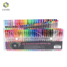 Набор гелевых ручек CONDA-120, уникальный набор для окрашивания, нетоксичный набор, нет дубликатов, рукоделие, ручки с блестками, металлик, неоновые, пастельные и классические оттенки