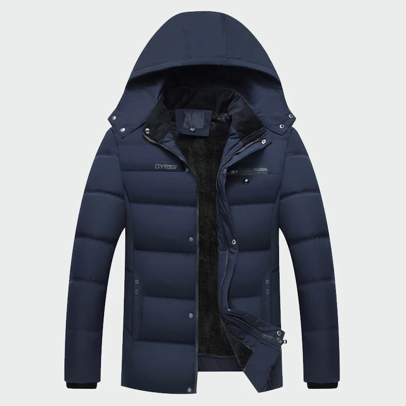 Winter Men's Thick Coats Warm Male Jackets Padded Casual Hooded Thermal ...