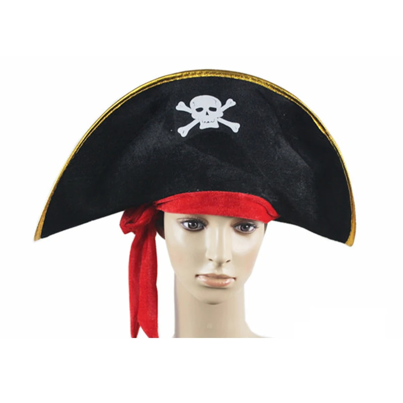 Halloween Cosplay Costume Accessories Skull Hat Caribbean Pirate Hat ...