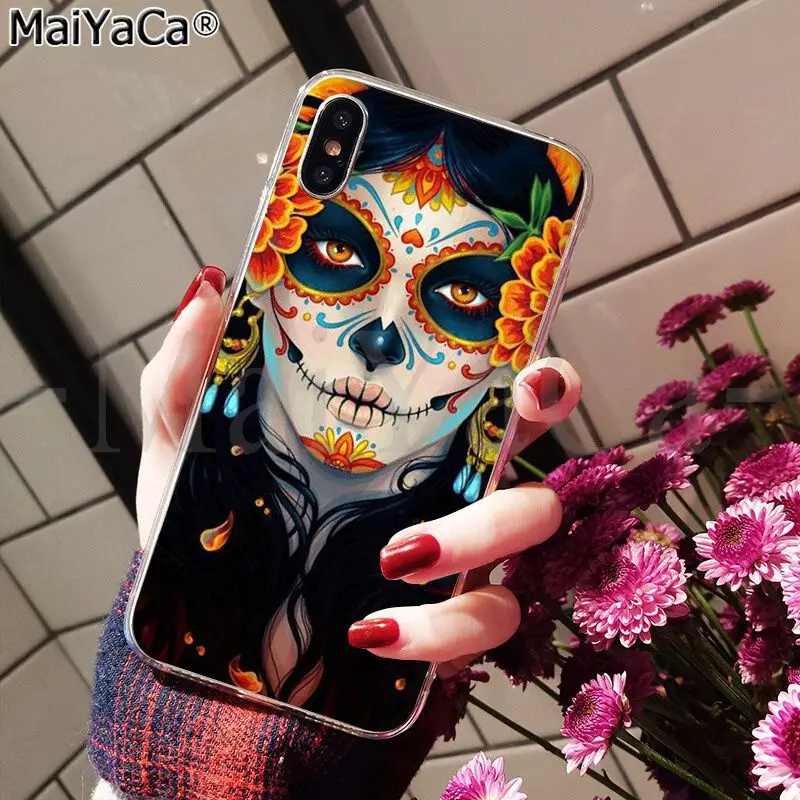 Funny Sugar Skull Girl Tattoo