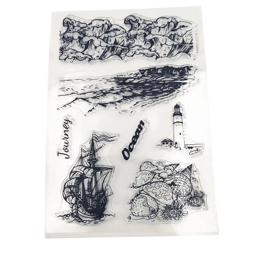 

Ocean Transparent Silicone Stamp DIY Craft Clear Rubber Stamps for DIY Craft Card Making Scrapbooking Clear Stamps
