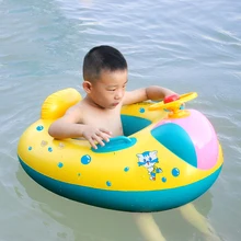 1 шт. летний надувной детский бассейн кольцо Lap плавательный сиденье лодка детский бассейн для купания игрушки помощь тренажер с рулевой клаксон