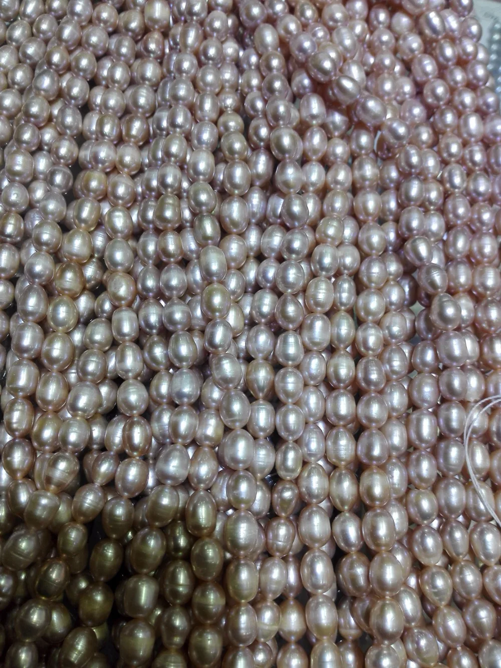 One Strands Real Pearl 8mm Bright purple Oval round Pearl Natural Freshwater Pearl loose beads