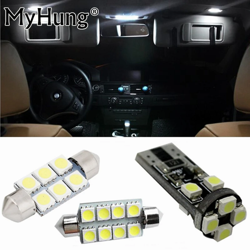 

12pcs Car Interior Lighting Kit Pure White Bulb Car LED Dome For BMW 3 Series - 318 320 320i 325 335 E90 E92 Package Blubs