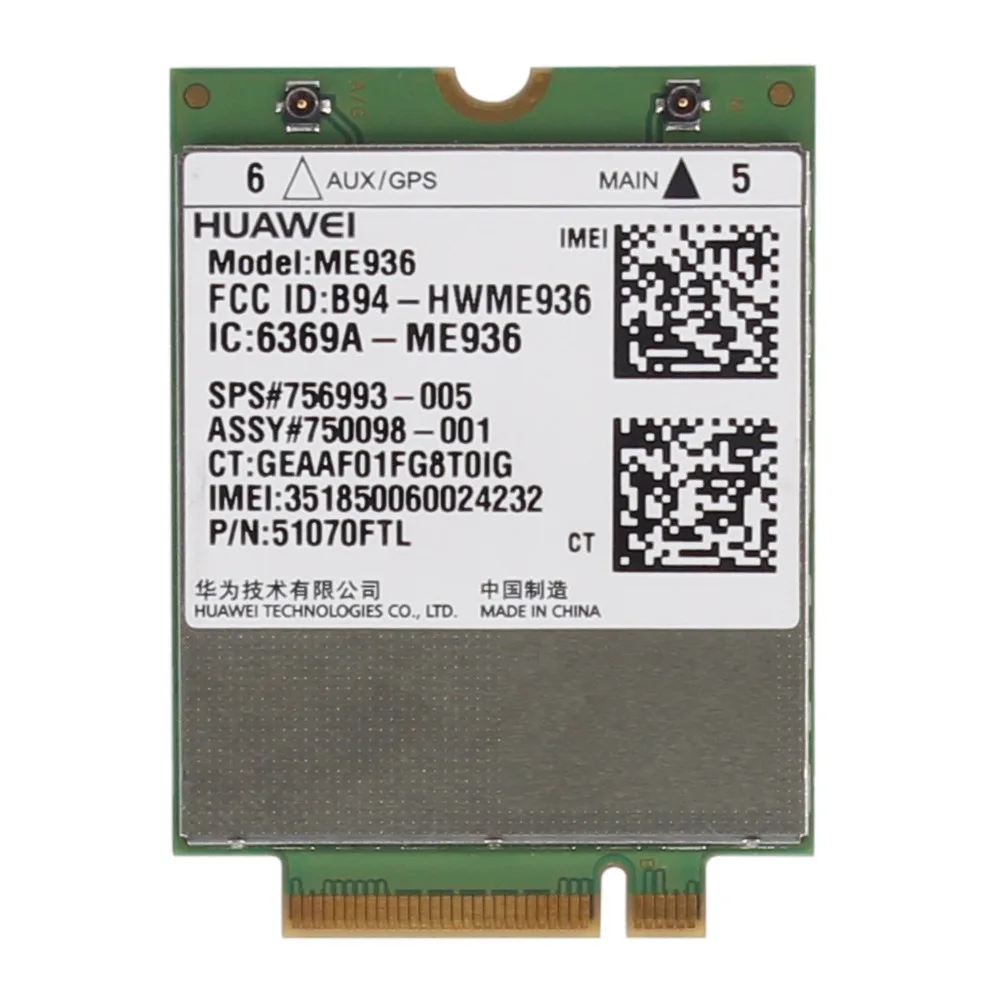 Карта для HP SPS:756993 Huawei ME936 NGFF M.2 4G LTE WWAN беспроводная Wi-Fi карта EDGE/GPRS/GSM dell sony samsung asus acer