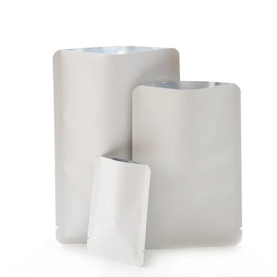 Крафт/белая бумажная открытая верхняя сумка повторно закрывается пакет для сыпучих веществ подарок на свадебную вечеринку термоуплотнительная фольга сумка - Цвет: White