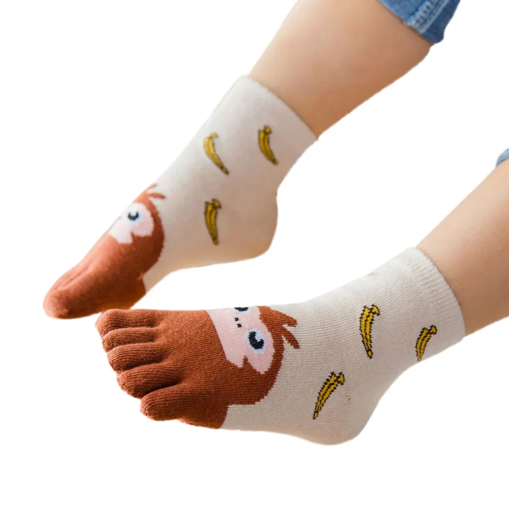 New Five Fingers Socks Baby Kids Girls Boys Cartoon Animal Anti Slip Cotton Socks Toddler Spring Autumn Winter Warm 5 toe socks